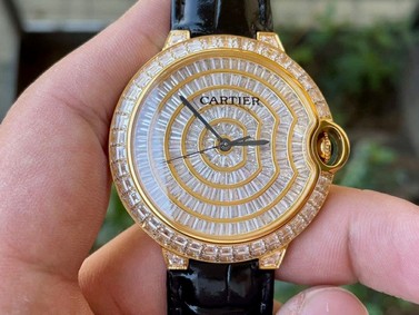 Cartier Ballon Gold Case Diamond 42mm Diam YS/LS Replica