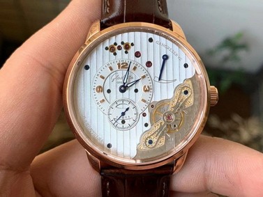 PanoInverse 42mm RG TZF Best Edition Silver/White Dial on Brown Leather Strap A23J Replica