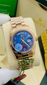 Rolex DayDate RG/RG Blue Dial High Version Replica