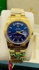 Rolex DayDate YG/YG Blue Dial High Version Replica