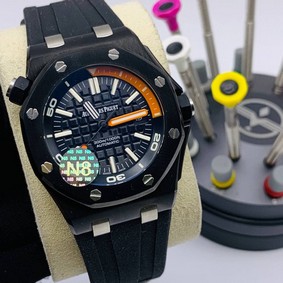 Audemars Piguet Black Dial Diver High Version Rubber Strap Replica