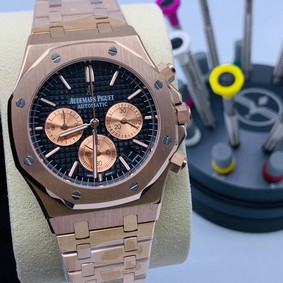 Audemars Piguet Royal Oak Chrono Gold Black Dial Gold Chrono Replica