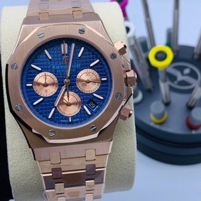 Audemars Piguet Royal Oak Chrono Gold Blue Dial Gold High Version Replica