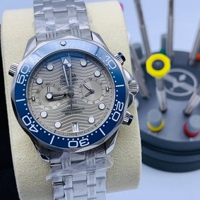 Omega Seamaster Grey Dial on SS Strap Chrono High Version Replica Watch