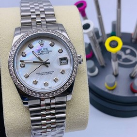 Rolex Day Just 36mm White Dial Diamond Rome High Version Mirror Replica