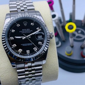 Rolex Day Just 36mm Black Dial Diamond High Version Replica