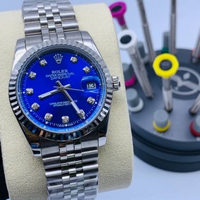 Rolex Day Just 36mm Blue Dial Diamond High Version Replica