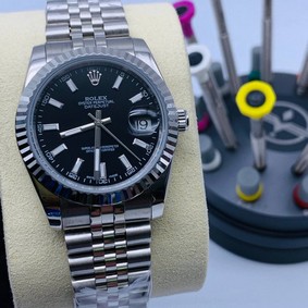 Rolex Day Just 36mm Black Dial Diamond Rome High Version Replica