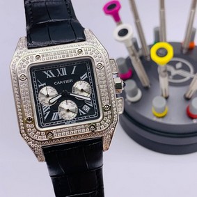 Cartier De Santos Classic Diamond Chrono High Version Replica