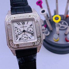Cartier De Santos Classic Diamond Chrono High Version Replica