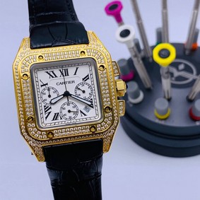 Cartier De Santos Classic Diamond Chrono High Version Replica