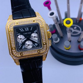 Cartier De Santos Classic Diamond Chrono High Version Replica