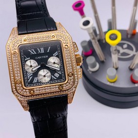 Cartier De Santos Classic Diamond Chrono High Version Replica