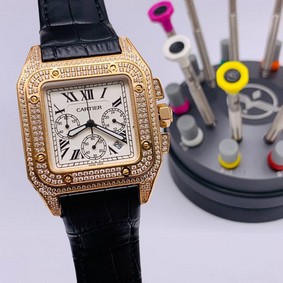 Cartier De Santos Classic Diamond Chrono High Version Replica