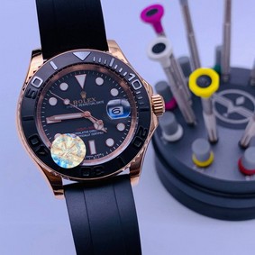 Rolex Yacht Master BG Dial on Black Rubber Strap High Version Replica