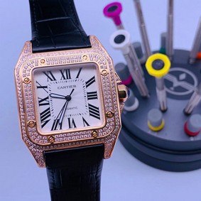 Cartier De Santos Classic Diamond White Dial High Version Replica