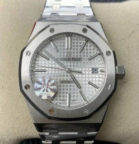 Royal Oak 41mm 15400 SS JF 1:1 Best Edition White Textured Dial on SS Bracelet A3120 V5 Replica