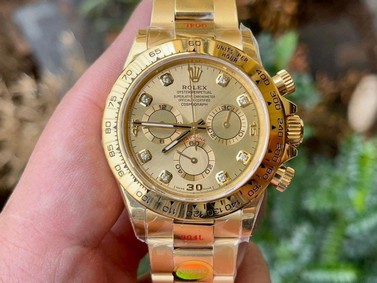 Daytona 116508 YG Noob 1:1 Best Edition 904L SS Case and Bracelet YG Diamonds Dial SA4130 V4 Replica