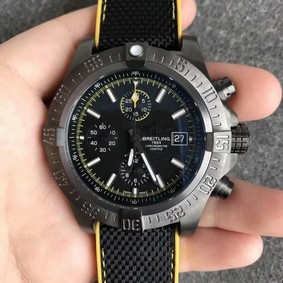Avenger II Seawolf Chronograph PVD Plated Titanium Black Dial on Black Nylon Strap 45mm Replica