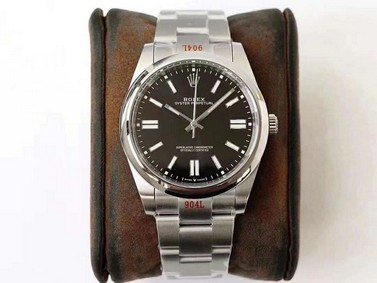 Rolex Oyster Pert 41mm 124300 904L SS/SS Black GMF A3230 Replica