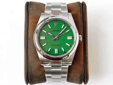 Rolex Oyster Pert 41mm 124300 904L SS/SS Green GMF A3230 Replica