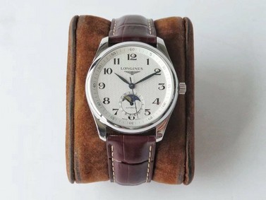 Longines Master Moonphase SS/LE Wht/Rmn GF Replica