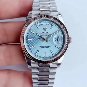 Rolex DayDate 40mm 904L Flt SS/SS S-Blu Tif Strp Stk GMF Replica