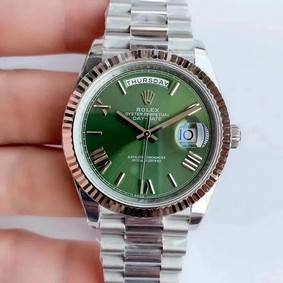 Rolex DayDate 40mm 904L Flt SS/SS S-Gree Strp Stk GMF Replica