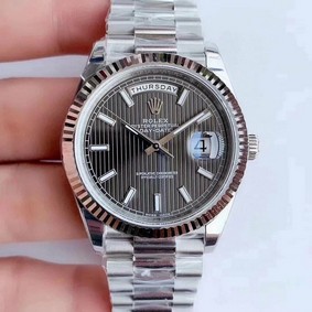 Rolex DayDate 40mm 904L Flt SS/SS Grey Stk GMF Replica