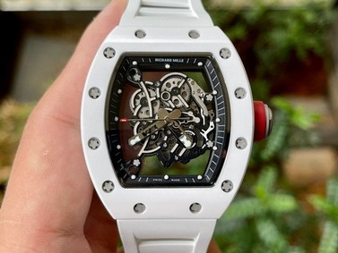 Richard Mille 055 RM055 White Ceramic on Red Rubber Strap Replica