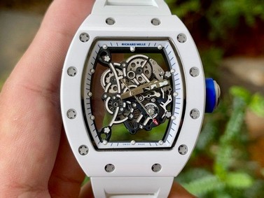 Richard Mille 055 RM055 White Ceramic on Red Rubber Strap Replica