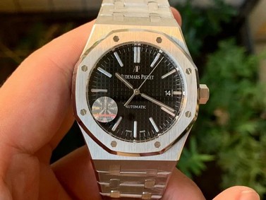 Royal Oak 41mm 15400 SS JF 1:1 Best Edition Black Textured Dial on SS Bracelet A3120 V5 Replica