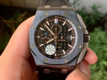 Royal Oak Offshore "GINZA 7" Forged Carbon JF Best Edition on Rubber Strap A3126 V2 w/ Cyclops Replica